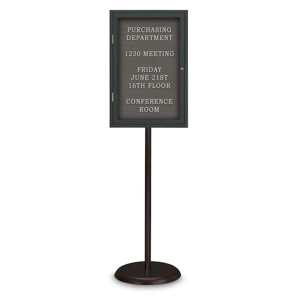 Corkboard, Double Door, Radius Frame, 42x32", Black/Cobalt